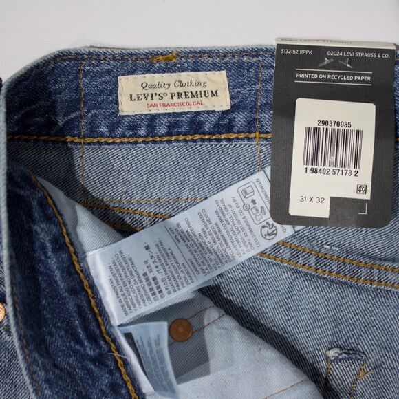 NWT $98 Levi's Premium 568 Loose Straight Linen+ Medium Wash Jeans Men Sz. 31x32 - Picture 10 of 14
